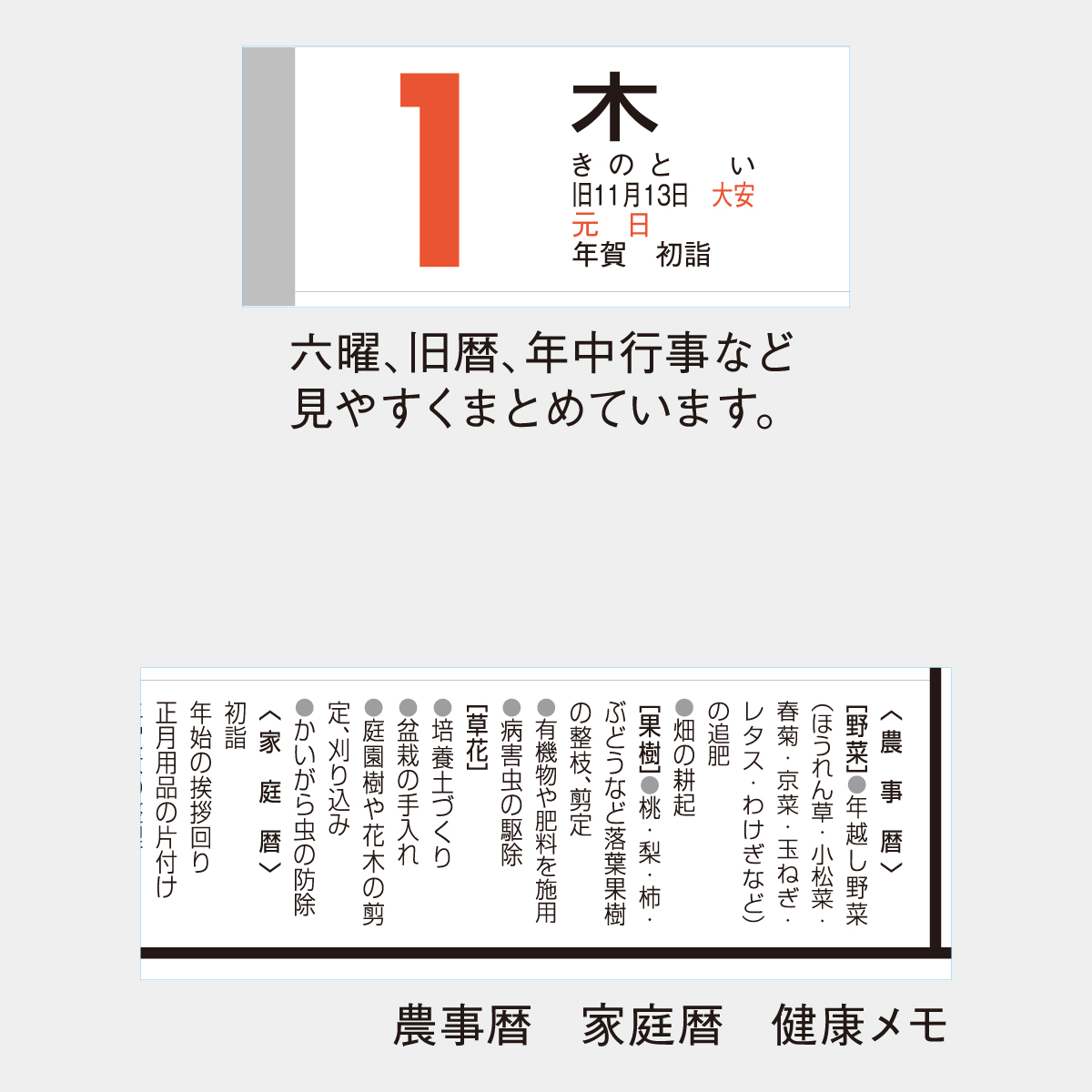 SP-102 メモ付文字月表